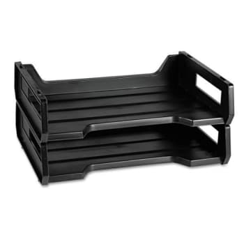 Image for SKILCRAFT Plastic Desk Tray, 1, Letter, 12 X 8.5 X 5, Black, Package Of 2 from HD Supply