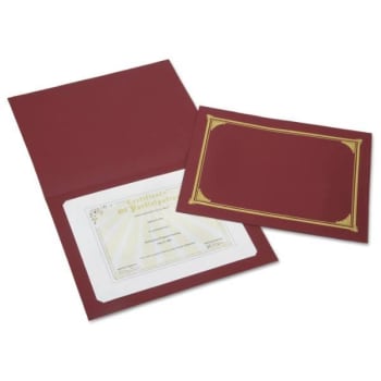 Image for SKILCRAFT Gold Foil Document Cover, 12 1/2 X 9 3/4, Burgundy, Package Of 6 from HD Supply