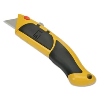 Image for Skilcraft Utility Knife With Cushion Grip Handle, 2pt Blade, Yellow/black from HD Supply