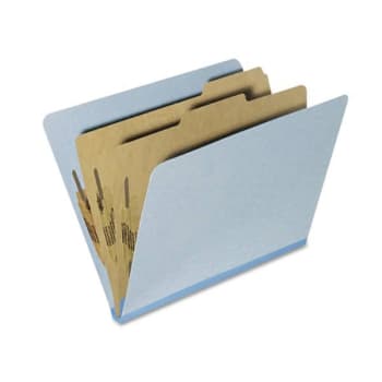 Image for Skilcraft Pressboard Top Tab Folder, 2 Dividers, Letter, Light Blue, Pack Of 10 from HD Supply