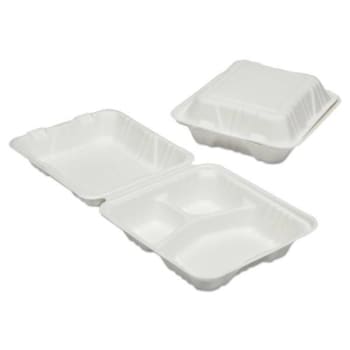 Image for Skilcraft 8 X 8 In. 3-Compartment Clamshell Food Container (200-Box) from HD Supply