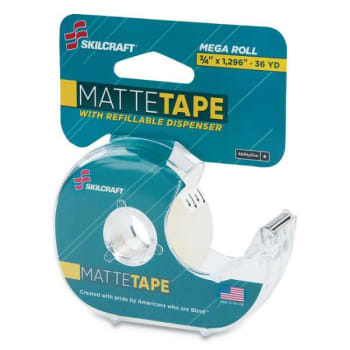SKILCRAFT Tape w/ Dispenser, 1 Core, 0.75 X 36 Yds, Matte Clear