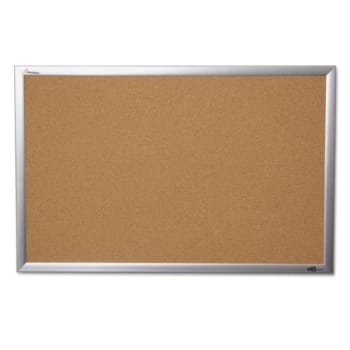 Image for SKILCRAFT Quartet Cork Board, 24 X 36, Anodized Aluminum Frame from HD Supply