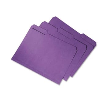 Image for Skilcraft Recycled File Folders, 1/3-Cut 2-Ply Tabs, Letter, Purple, Pack Of 100 from HD Supply