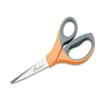 Skilcraft Scissors, 8.25 Long, 3.63 Cut Length, Orange/Gray Straight Handle