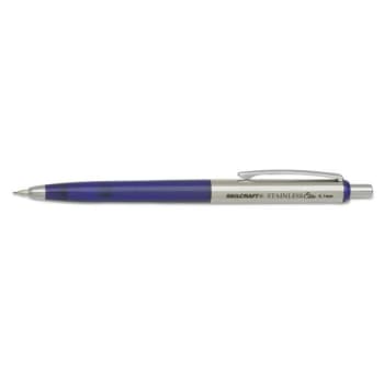 Skilcraft Stainless Elite Mech Pencil, Black, Blue/silver Barrel, Package Of 3