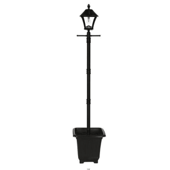 Image for Gama Sonic® Baytown Bulb Solar Lamp With Planter And Ez Anchor Black Aluminum from HD Supply