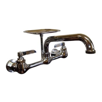 Jones Stephens 8 Wall Mount Sink Faucet With Tubular Spout, Lead Free