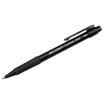 Image for Skilcraft Cushion Grip Retractable Ballpoint Pen, 1mm, Black, Package Of 12 from HD Supply