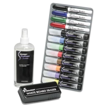 Image for Skilcraft 12-Marker Dry Erase System, Broad Chisel Tip, Assorted, Package Of 12 from HD Supply