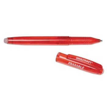 Image for Skilcraft Erasable Re-Write Stick Gel Pen, 0.7mm, Red Ink/barrel, Package Of 12 from HD Supply