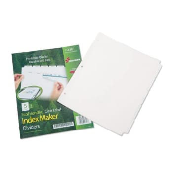 Image for SKILCRAFT Avery Index Maker Dividers, 5-Tab, 11 X 8.5, White, 5 Sets from HD Supply