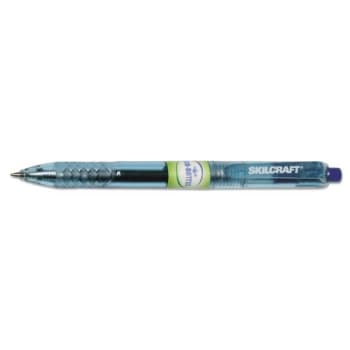 SKILCRAFT Eco-Bottle Gel Pen, 0.7mm, Blue Ink, Blue Barrel, Package Of 12