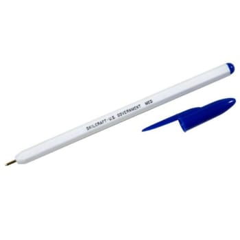 Image for Skilcraft Stick Ballpoint Pen, Medium 1mm, Blue Ink, White Barrel, Package Of 12 from HD Supply