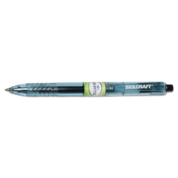 SKILCRAFT Eco Retract Gel Pen, 0.7mm, Black Ink, Black Barrel, Package Of 12