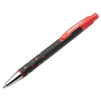 Image for Skilcraft Rubberized Ballpoint Pen, 0.7mm, Red Ink, Black Barrel, Package Of 12 from HD Supply