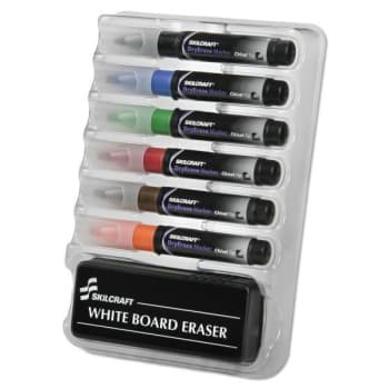 Image for SKILCRAFT 6-Marker Dry Erase Kit, Broad Chisel, Assorted Colors, Package Of 6 from HD Supply
