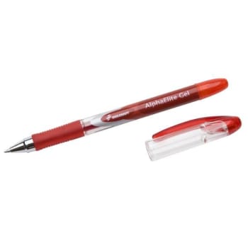 Image for Skilcraft Alphaelite Stick Gel Pen, 0.7mm, Red Ink, Clear Barrel, Package Of 12 from HD Supply