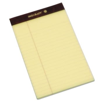 Image for SKILCRAFT Legal Pads, Wide/Legal Rule, 5 X 8, Canary, 50 Sheets, Package Of 12 from HD Supply