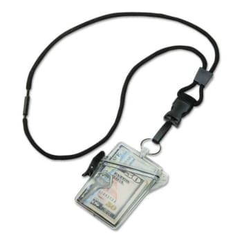 Image for Skilcraft Waterproof Multiple Id Holder With Lanyard, Clear, Package Of 12 from HD Supply