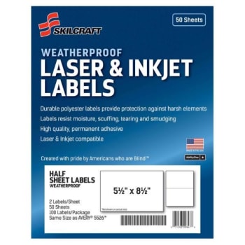 Image for SKILCRAFT 5.5 x 8.5 in Weatherproof Mail Labels (50 Sheets) from HD Supply