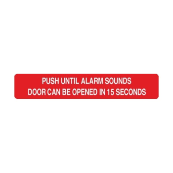 Image for Detex Sign Push Until Alarm Sound Exit Door (Red) from HD Supply