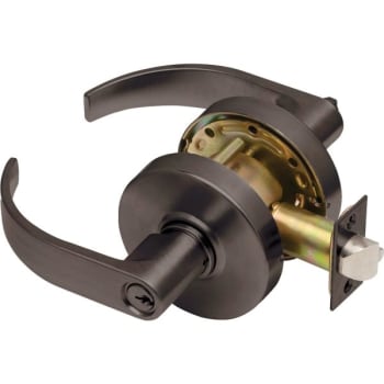 Dexter C2000 Cylindrical Storeroom Lock Curved Lever 6-Pin Keyway Satin Bronze