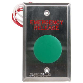 Dortronics 5210 Exit Release Green Emergency Release 1-9/16 Inch Push Button
