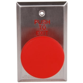 Dortronics 5210 Exit Release Red Push To Exit 2-3/8 Inch Push Button