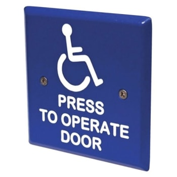 Image for Ms Sedco Switch Plate Cover Press To Operate Door Powder Coated Blue from HD Supply