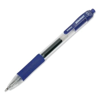 Image for Skilcraft Retractable Gel Pen, 0.5mm, Blue Ink, Clear/blue Barrel, Package Of 12 from HD Supply
