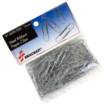 Image for Skilcraft Paper Clips, Small No. 1, Silver, Package Of 100 from HD Supply