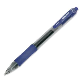 Skilcraft Retract Gel Pen, Bold 1mm, Blue Ink, Clear/Blue Barrel, Package Of 12