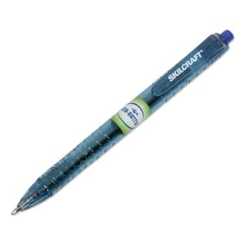Image for Skilcraft Recycled Water Ballpoint Pens, 0.7 Mm, Blue Ink, Clear, Package Of 12 from HD Supply