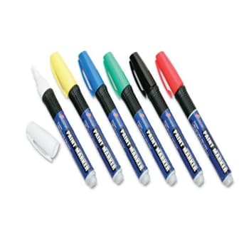 Skilcraft Paint Marker, Medium Bullet Tip, Assorted Colors, Package Of 6