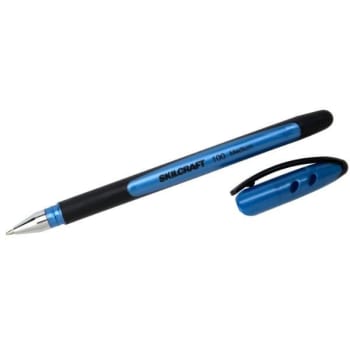 Skilcraft 100 Stick Ballpoint Pen, 1mm, Blue Ink/Barrel, Package Of 12