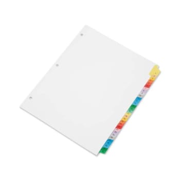 Image for Skilcraft Multiple Index Sheets, 31-Tab, 1 To 31, 11 X 8.5, White, 1 Set from HD Supply