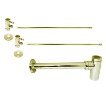 Image for Westbrass Brass Bottle Trap 1/4-Turn Lavatory Kit, Valves/risers, Polished Brass from HD Supply