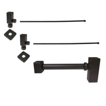 Image for Westbrass Brass Qubic Trap 1/4-Turn Lavatory Supply Kit, Valves/risers, Bronze from HD Supply