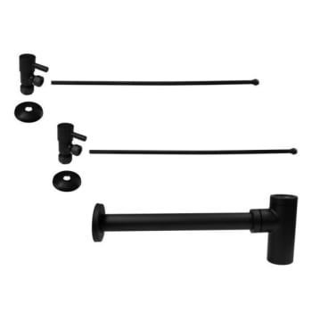 Image for Westbrass D Brass Bottle Trap 1/4-Turn Lavatory Kit, Valves/risers, Matte Black from HD Supply
