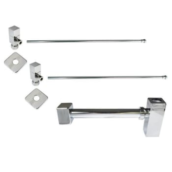 Image for Westbrass Brass Qubic Trap 1/4-Turn Lavatory Supply Kit, Valves/risers from HD Supply