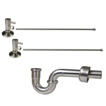 Image for Westbrass Brass P-Trap 1/4-Turn Lavatory Kit, Valves/risers, Satin Nickel from HD Supply