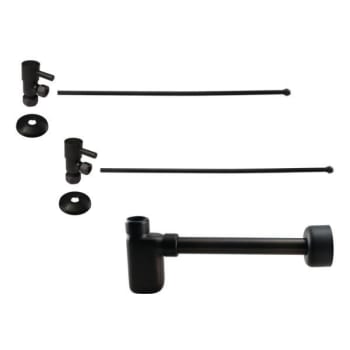 Image for Westbrass  Brass Flat Trap 1/4-Turn Lavatory Kit, Valves/risers, Rubbed Bronze from HD Supply