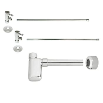 Image for Westbrass  Brass Flat Trap 1/4-Turn Lavatory Kit Valves/risers, Polish Nickel from HD Supply