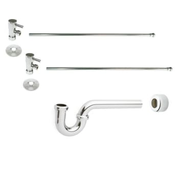 Image for Westbrass Brass P-Trap 1/4-Turn Lavatory Kit Valves And Risers, Polished Nickel from HD Supply