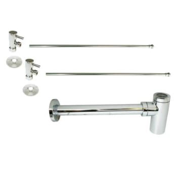 Image for Westbrass Brass Bottle Trap 1/4-Turn Lavatory Kit Valves/risers, Polished Nickel from HD Supply