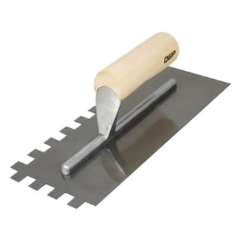 Image for Qep 1/2 In. X 1/2 In. X 1/2 In. Traditional Carbon Steel Square Flooring Trowel from HD Supply