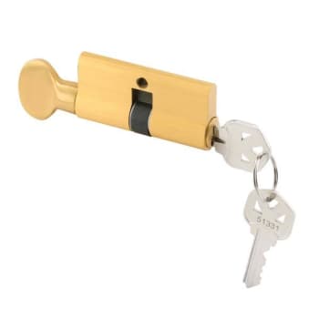 Image for Key Cylinder W/thumbturn, Solid Brass Construction, Polished Brass from HD Supply