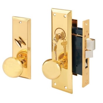 Image for Segal 2-1/2in. Backset, Entrance Mortise Lockset, Wrought Solid Brass, Polished from HD Supply