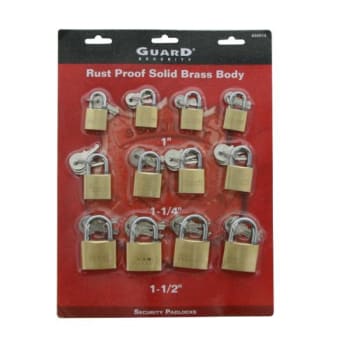 Ultra Hardware Padlock Assorted Sizes Brass Carded